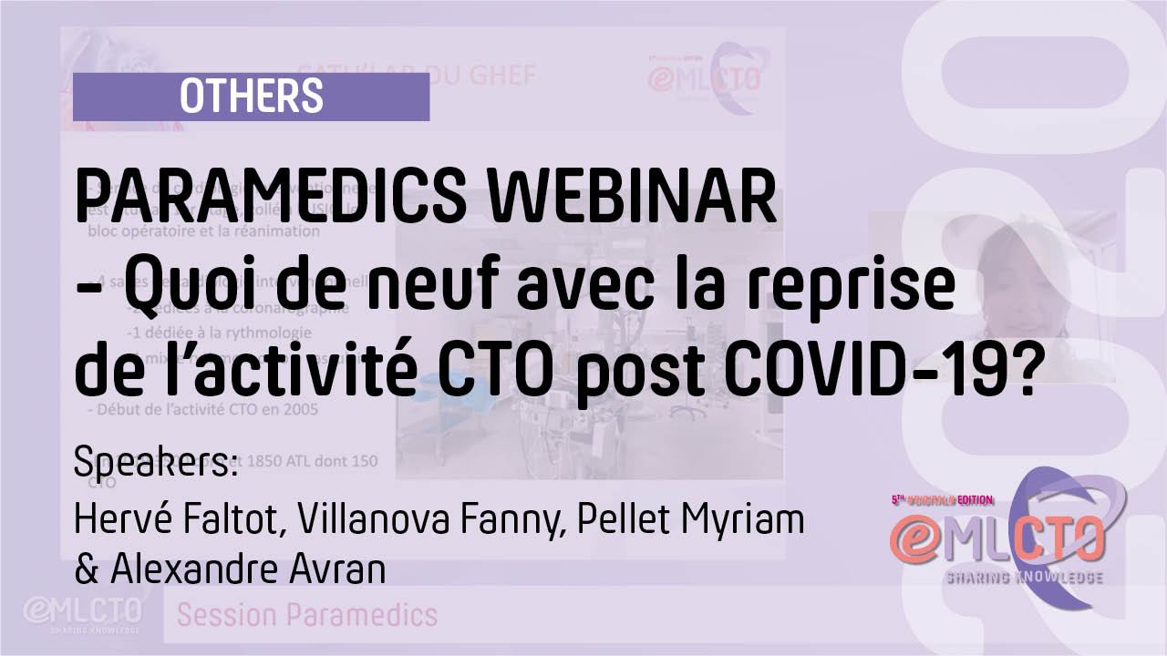 PARAMEDICS WEBINAR – Quoi de neuf avec la reprise de l’activité CTO post COVID-19?