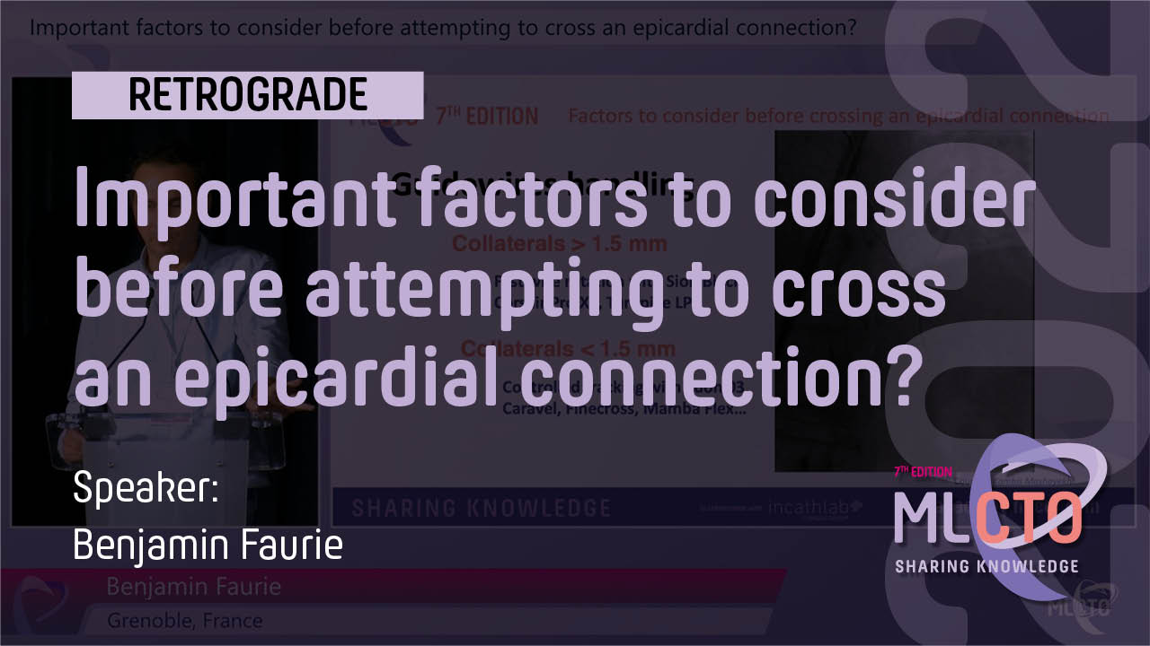 Important factors to consider before attempting to cross an epicardial connection