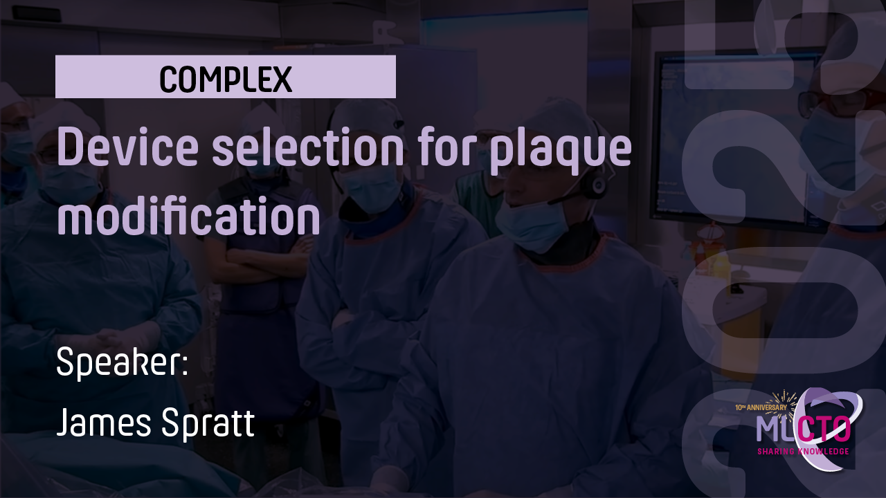 Device selection for plaque modification