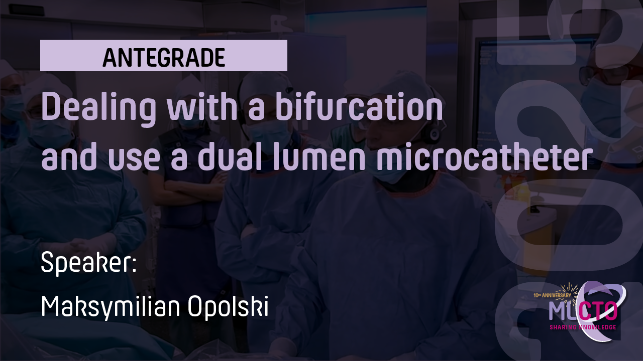Dealing with a bifurcation and use a dual lumen microcatheter