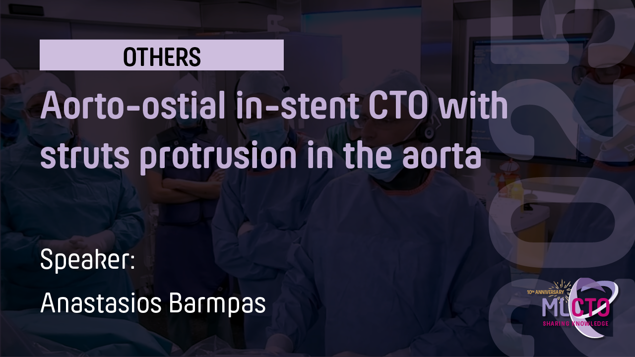 Aorto-ostial in-stent CTO with struts protrusion in the aorta